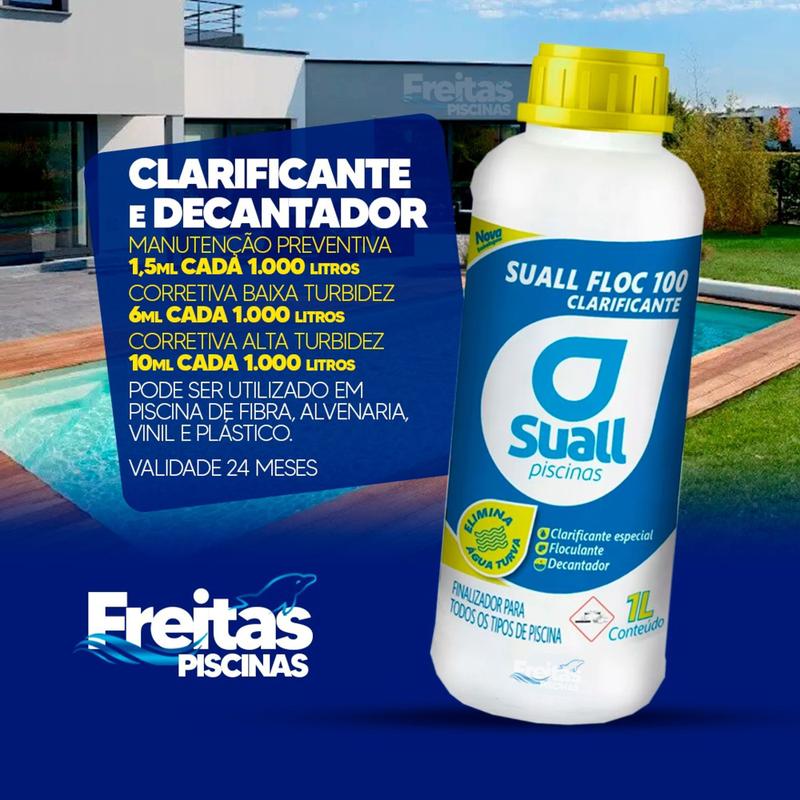 Kit Limpeza Piscina Cloro 10 +1 Elevador Ph +1 Clarificante